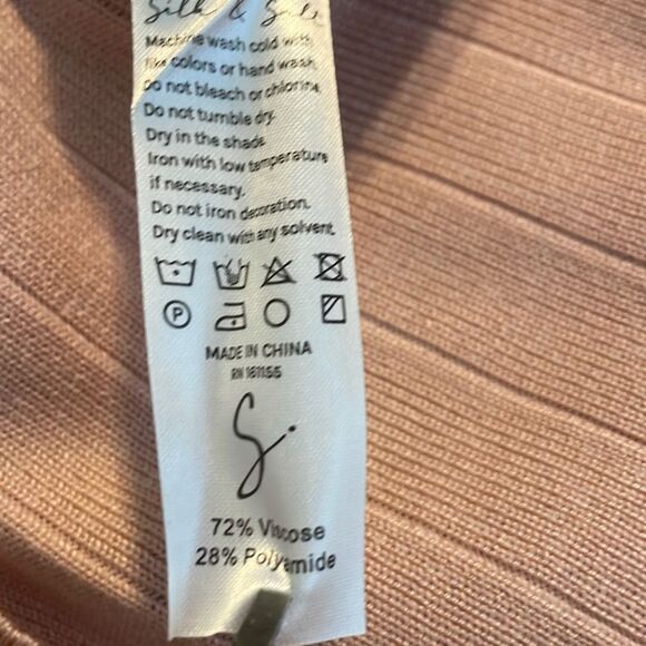 Silk & Salt Staycation 3 Piece Lounge Set Powder Pink Ribbed Knit Pants Top Card - Picture 9 of 10